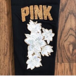 Victoria’s Secret PINK Yoga Leggings - Gold White Flowers